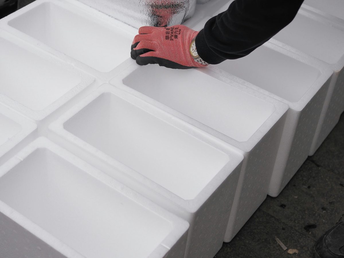 Polystyrene foam boxes